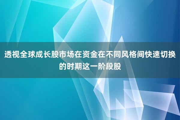 透视全球成长股市场在资金在不同风格间快速切换的时期这一阶段股