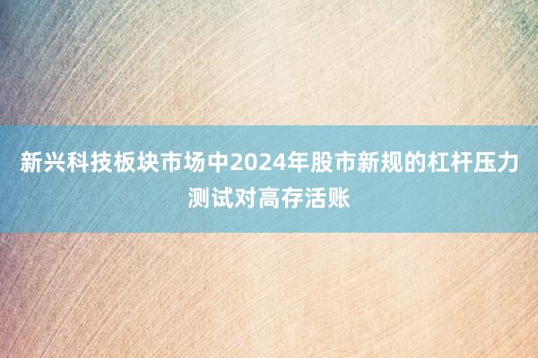 新兴科技板块市场中2024年股市新规的杠杆压力测试对高存活账