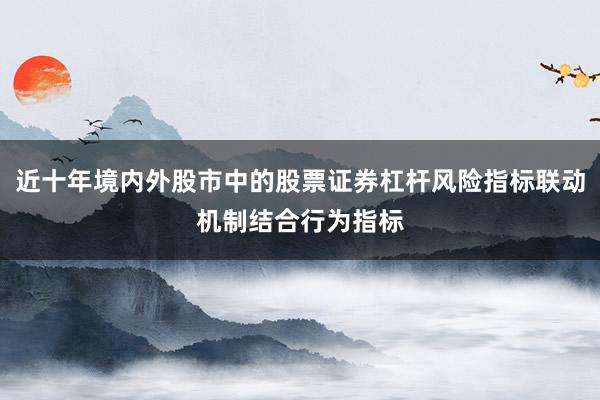 近十年境内外股市中的股票证券杠杆风险指标联动机制结合行为指标
