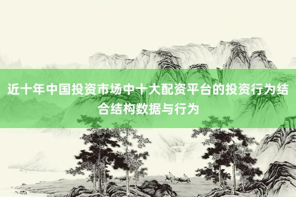 近十年中国投资市场中十大配资平台的投资行为结合结构数据与行为