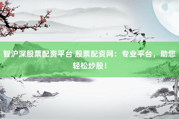 智沪深股票配资平台 股票配资网：专业平台，助您轻松炒股！