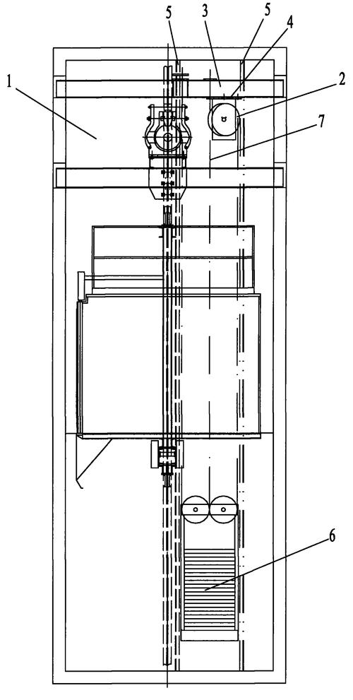 无机房电梯反绳轮安装装置